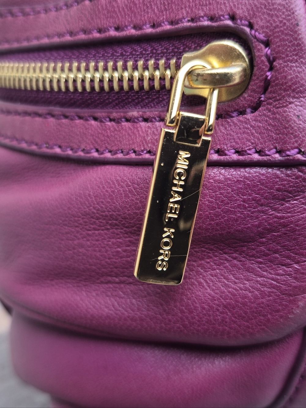 MICHAEL Michael Kors Vintage Mulberry Leather Satchel Shoulder Bag - Picture 9 of 13